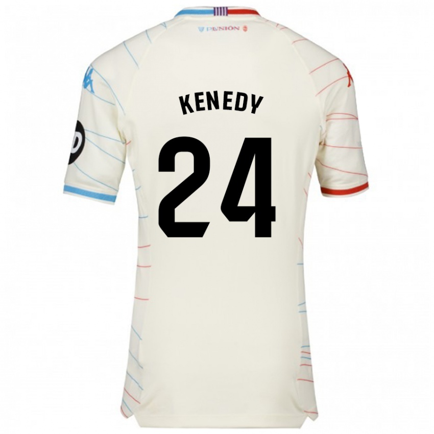 Niño Camiseta Kenedy #24 Blanco Rojo Azul 2ª Equipación 2024/25 La Camisa