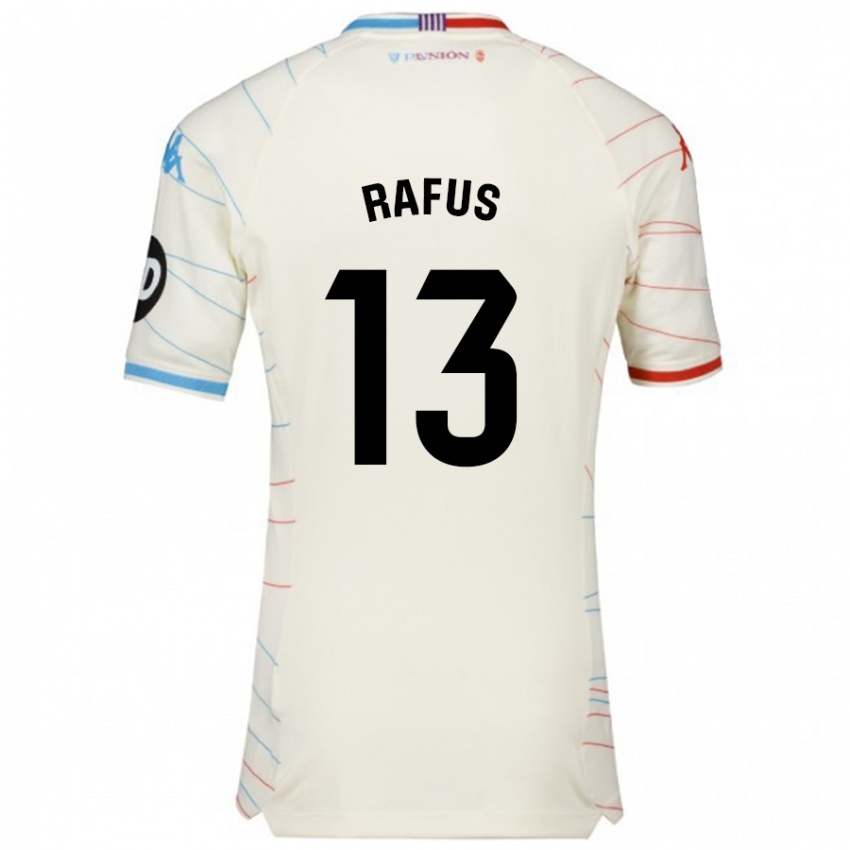 Niño Camiseta Arnau Rafus #13 Blanco Rojo Azul 2ª Equipación 2024/25 La Camisa