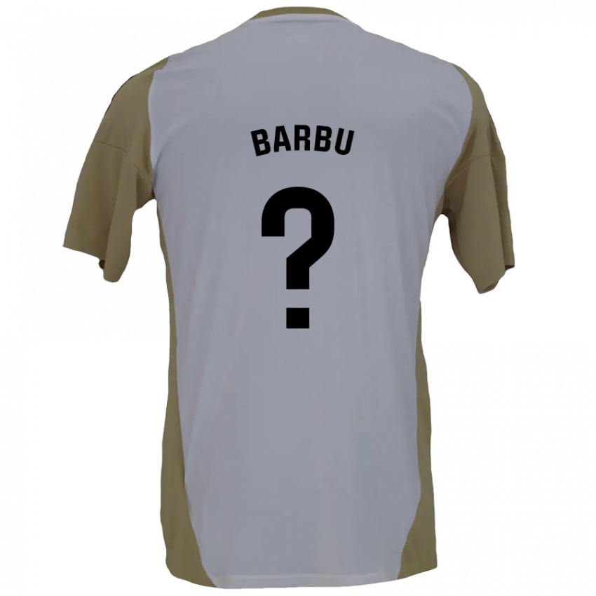 Niño Camiseta Álex Barbu #0 Marrón Blanco 2ª Equipación 2024/25 La Camisa