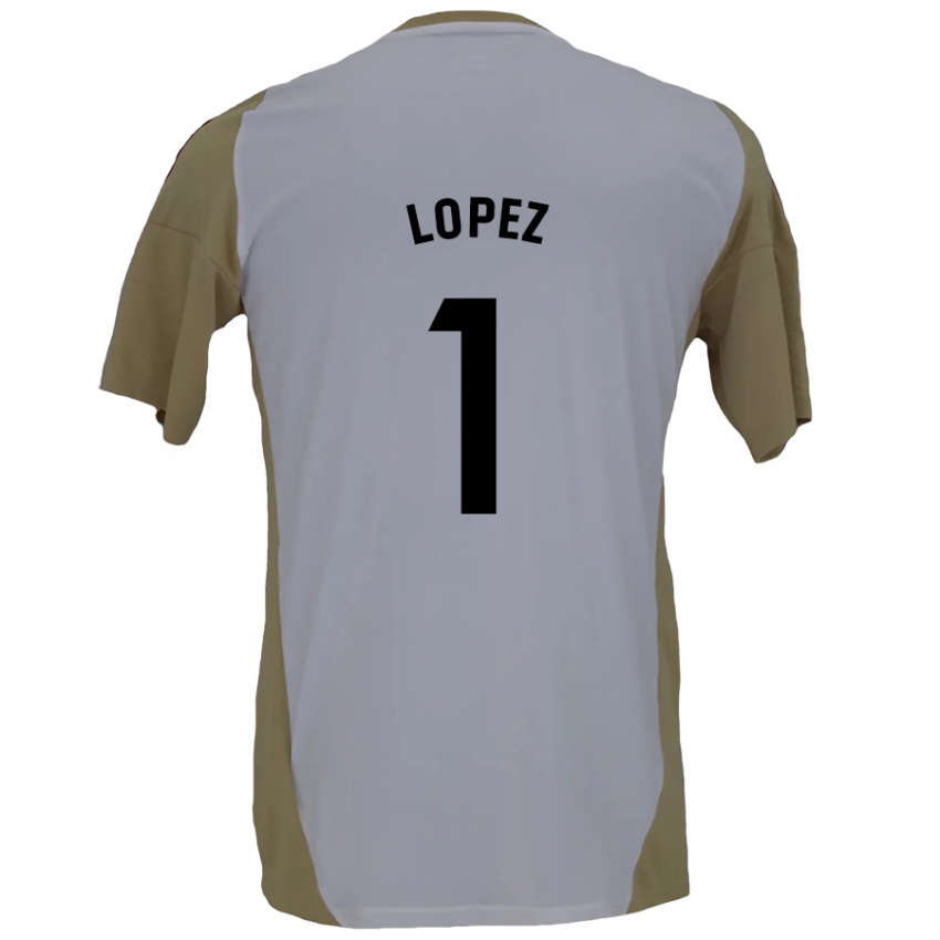 Niño Camiseta Luis López #1 Marrón Blanco 2ª Equipación 2024/25 La Camisa