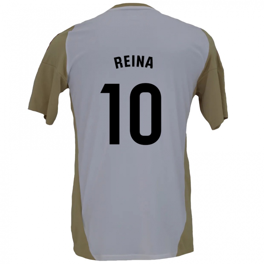 Niño Camiseta Alberto Reina #10 Marrón Blanco 2ª Equipación 2024/25 La Camisa