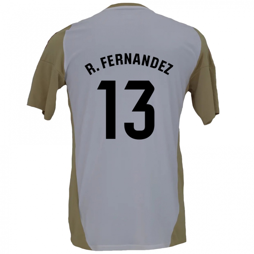 Niño Camiseta Raúl Fernández #13 Marrón Blanco 2ª Equipación 2024/25 La Camisa