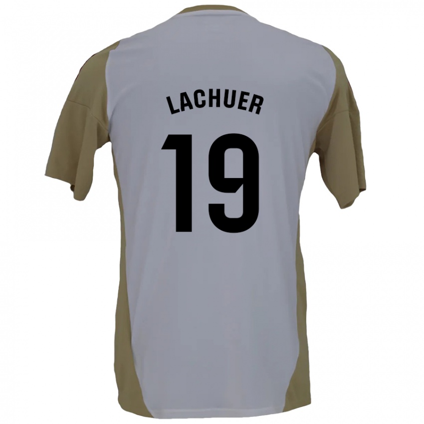 Niño Camiseta Mathis Lachuer #19 Marrón Blanco 2ª Equipación 2024/25 La Camisa