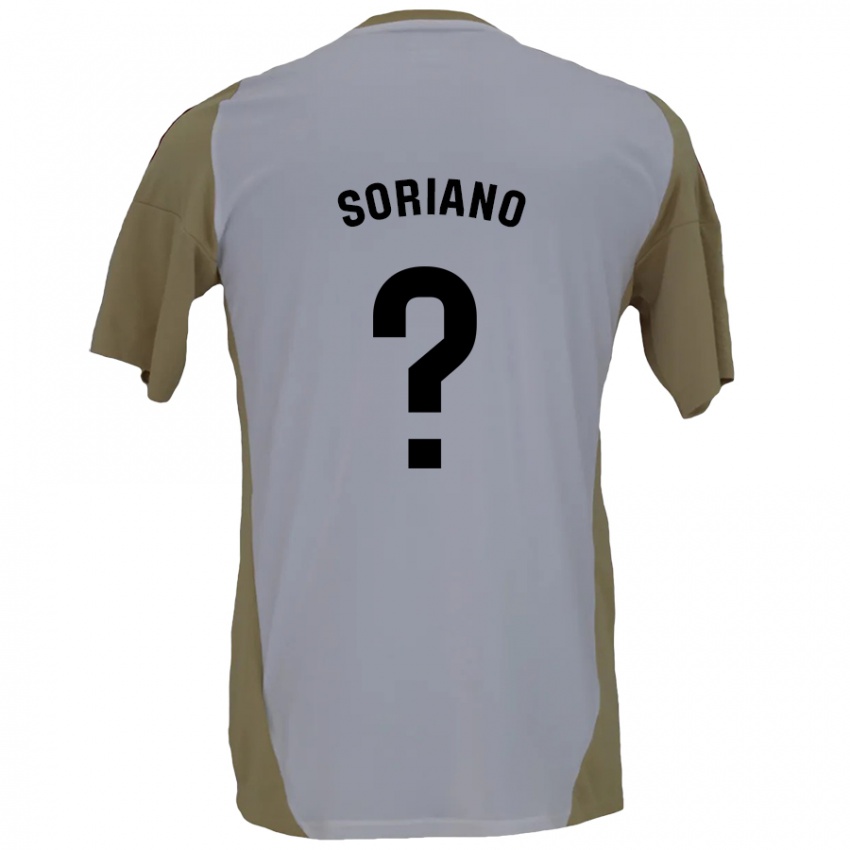 Niño Camiseta Adrián Soriano #0 Marrón Blanco 2ª Equipación 2024/25 La Camisa