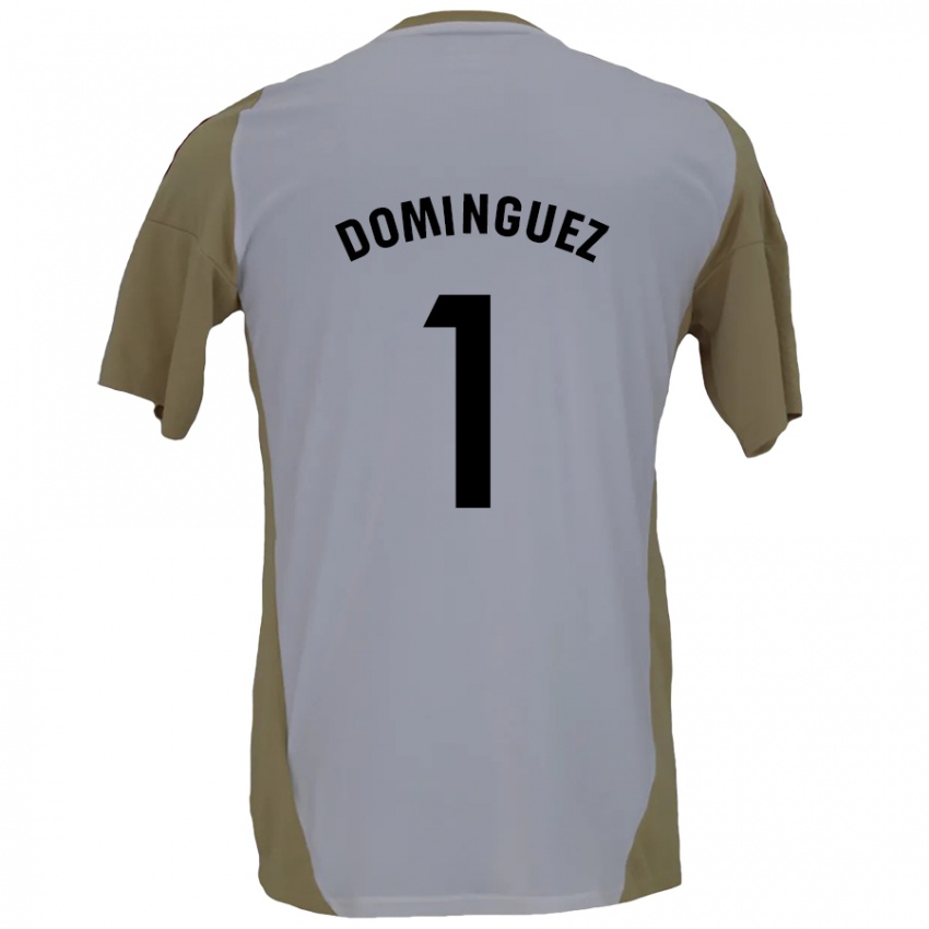 Niño Camiseta Iago Domínguez #1 Marrón Blanco 2ª Equipación 2024/25 La Camisa