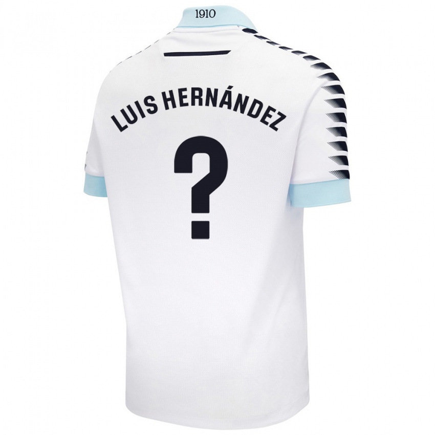 Niño Camiseta Luis Hernández #0 Blanco Azul 2ª Equipación 2024/25 La Camisa