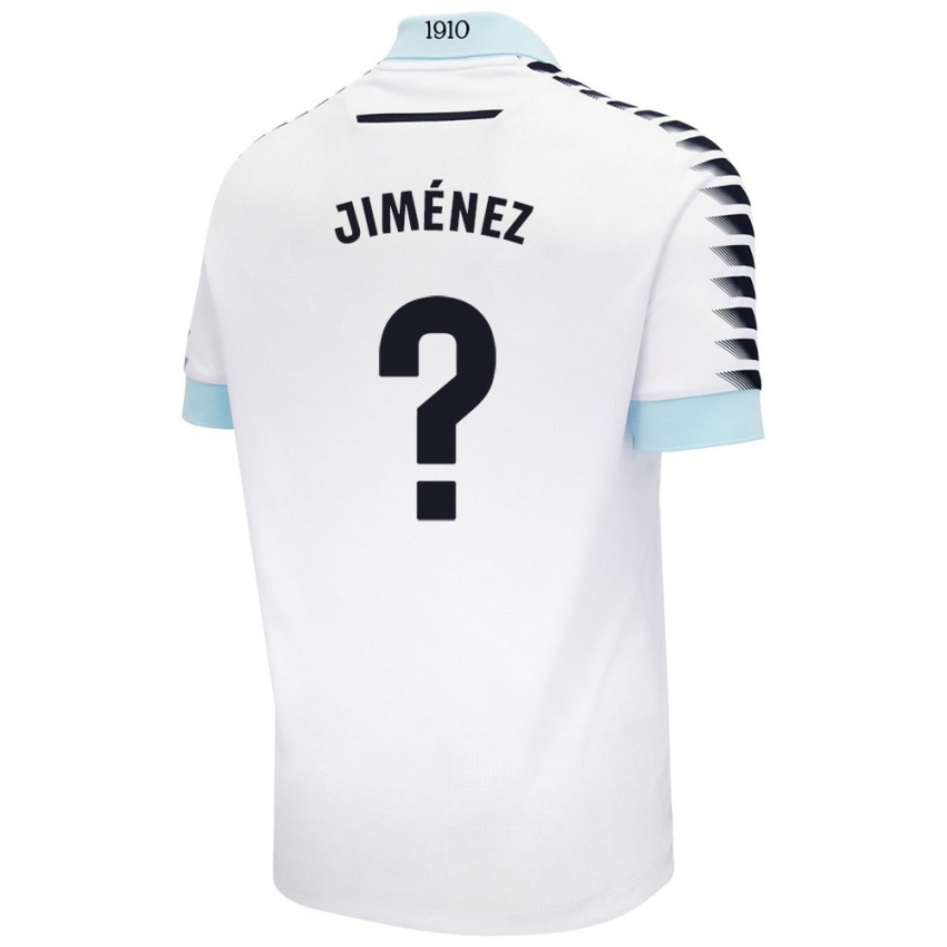 Niño Camiseta Álvaro Jiménez #0 Blanco Azul 2ª Equipación 2024/25 La Camisa