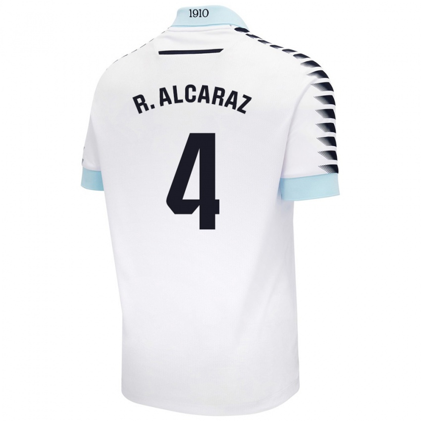 Niño Camiseta Rubén Alcaraz #4 Blanco Azul 2ª Equipación 2024/25 La Camisa