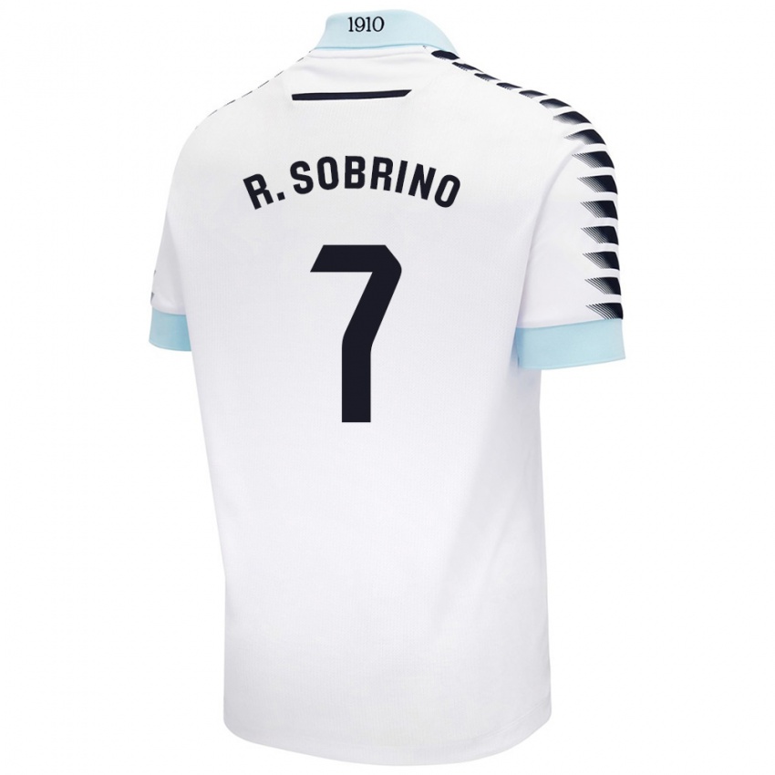 Niño Camiseta Ruben Sobrino #7 Blanco Azul 2ª Equipación 2024/25 La Camisa