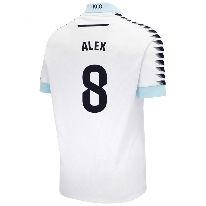 Niño Camiseta Álex Fernández #8 Blanco Azul 2ª Equipación 2024/25 La Camisa