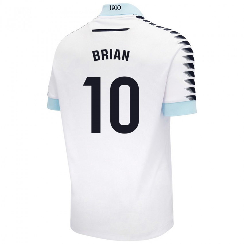 Niño Camiseta Brian Ocampo #10 Blanco Azul 2ª Equipación 2024/25 La Camisa