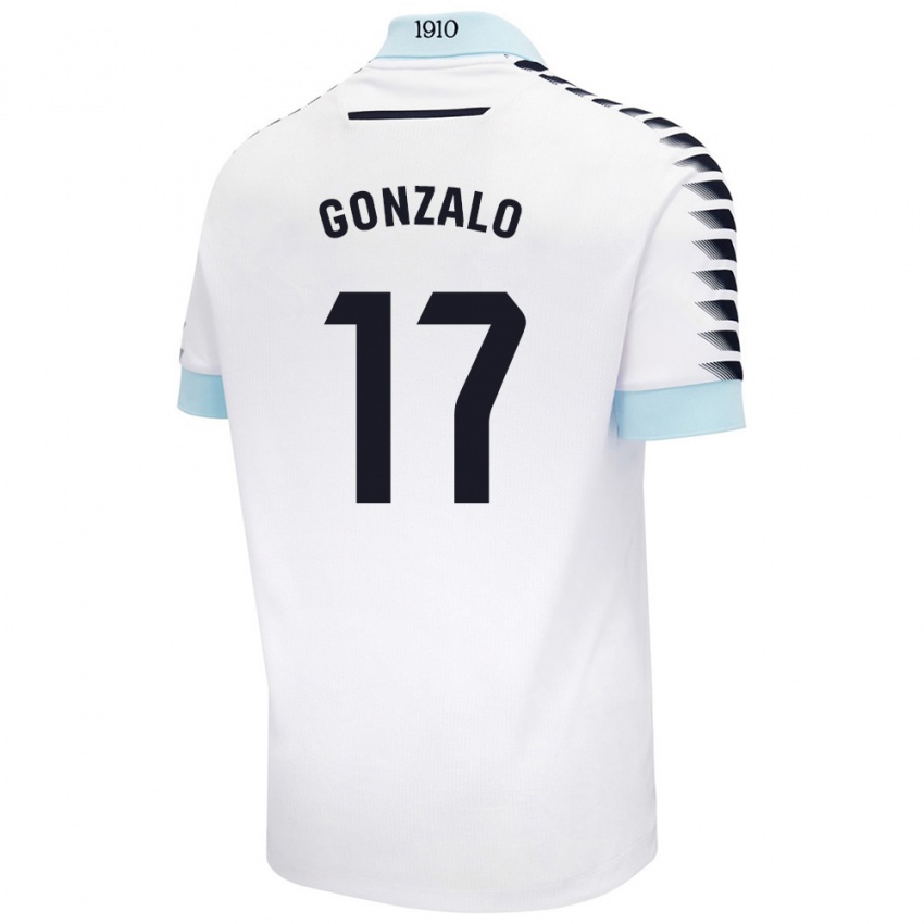 Niño Camiseta Gonzalo Escalante #17 Blanco Azul 2ª Equipación 2024/25 La Camisa