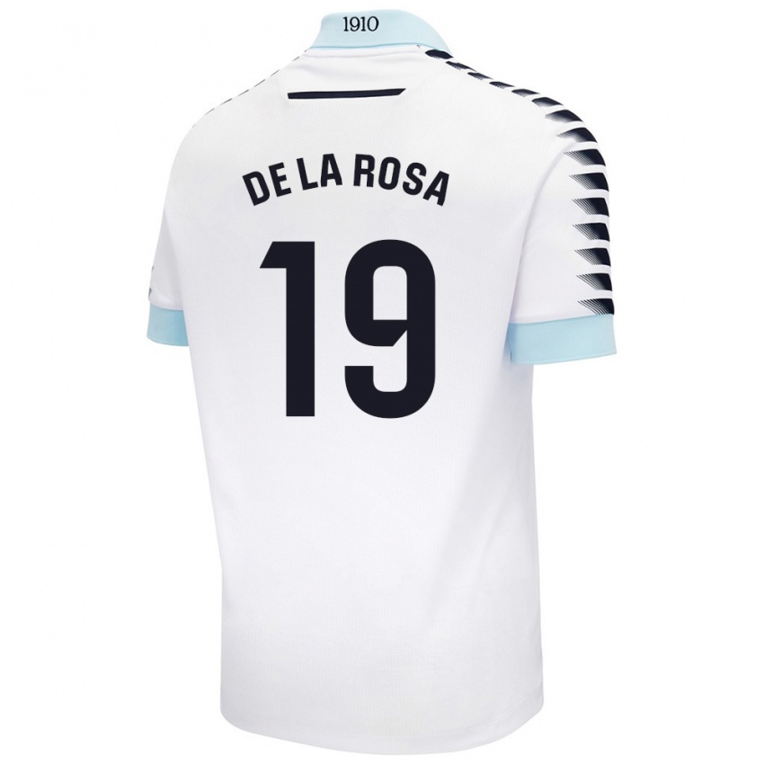 Niño Camiseta José Antonio De La Rosa #19 Blanco Azul 2ª Equipación 2024/25 La Camisa