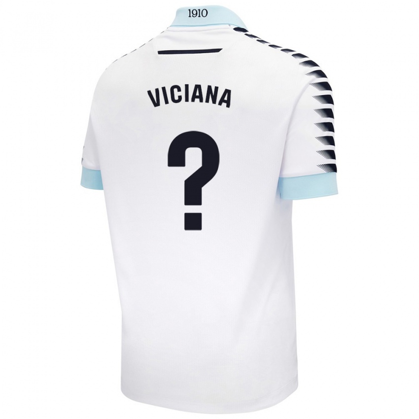 Niño Camiseta Marco Viciana #0 Blanco Azul 2ª Equipación 2024/25 La Camisa