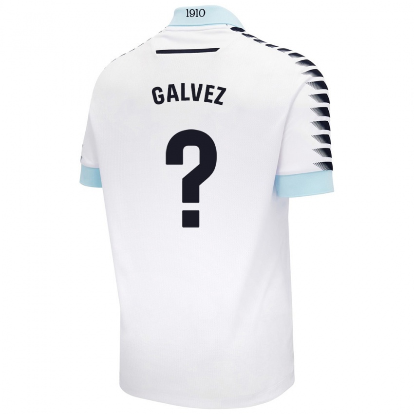 Niño Camiseta Gonzalo Gálvez #0 Blanco Azul 2ª Equipación 2024/25 La Camisa