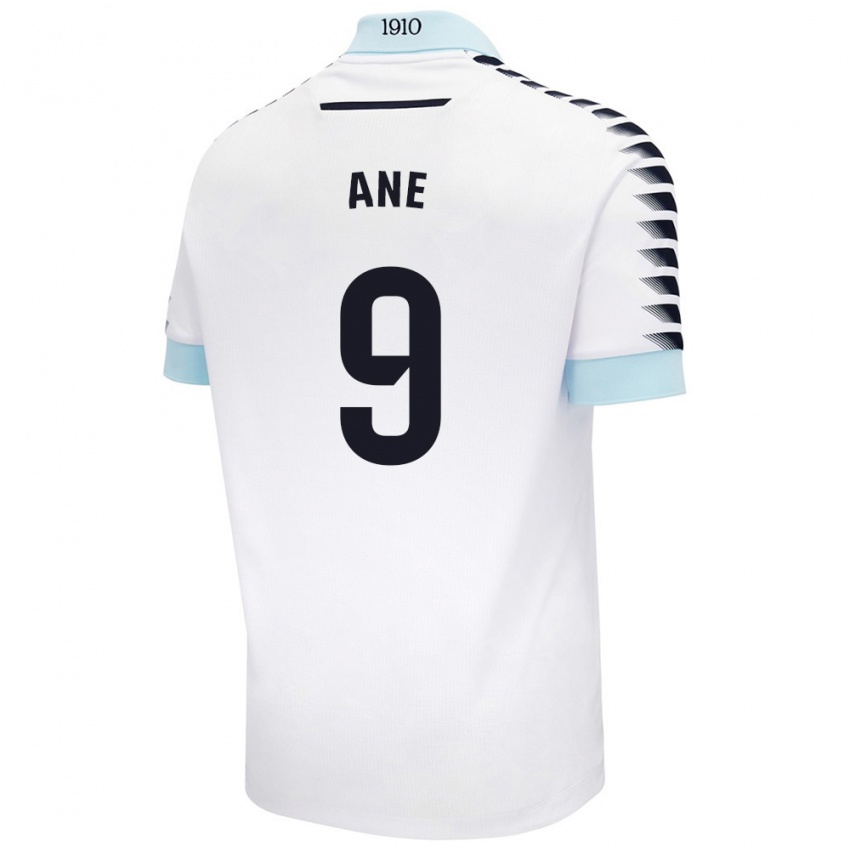 Niño Camiseta Ane López De Heredia Alcelay #9 Blanco Azul 2ª Equipación 2024/25 La Camisa