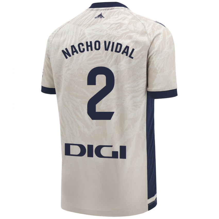 Niño Camiseta Nacho Vidal #2 Gris Claro 2ª Equipación 2024/25 La Camisa