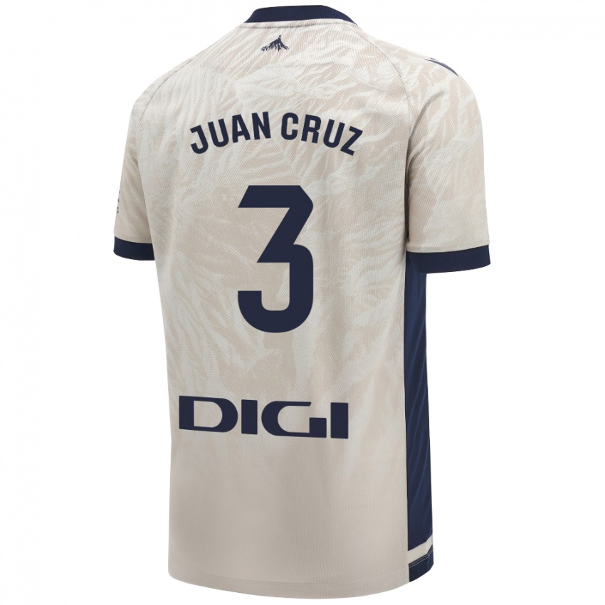 Niño Camiseta Juan Cruz #3 Gris Claro 2ª Equipación 2024/25 La Camisa