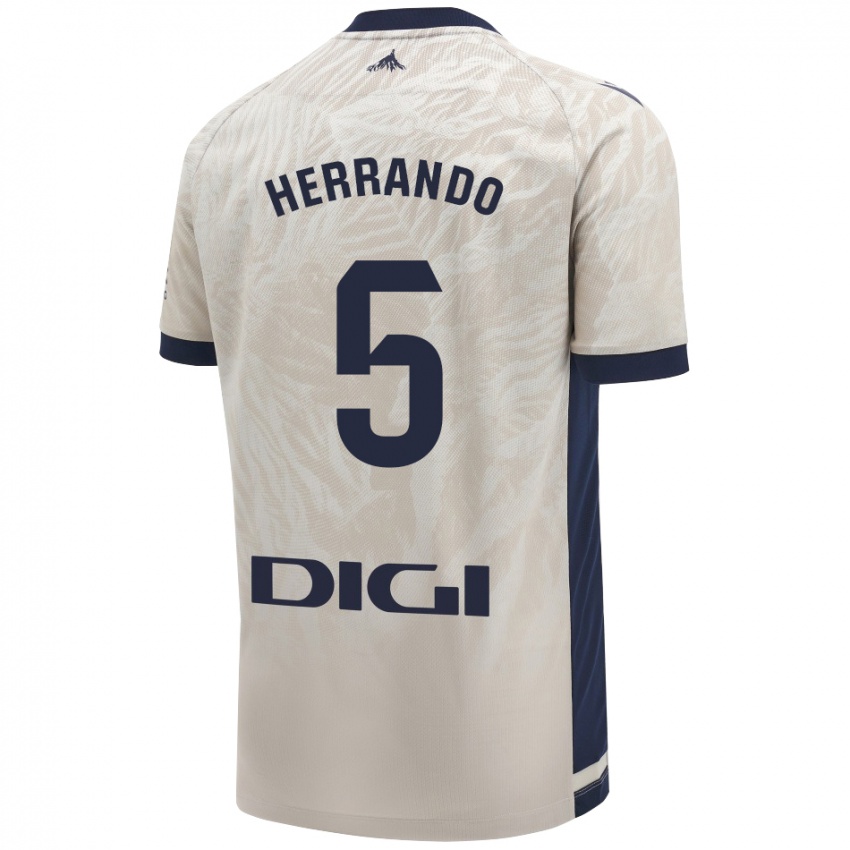 Niño Camiseta Jorge Herrando #5 Gris Claro 2ª Equipación 2024/25 La Camisa