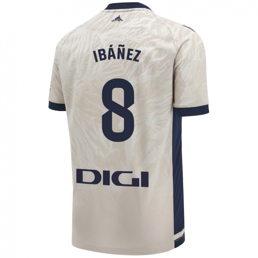 Niño Camiseta Pablo Ibáñez #8 Gris Claro 2ª Equipación 2024/25 La Camisa