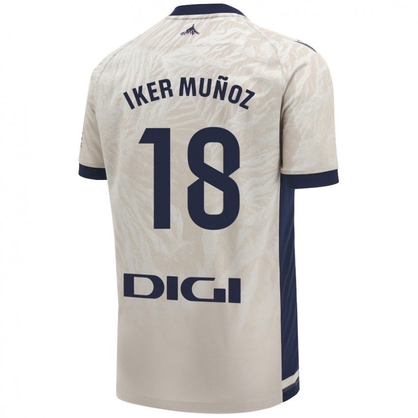 Niño Camiseta Iker Muñoz #18 Gris Claro 2ª Equipación 2024/25 La Camisa