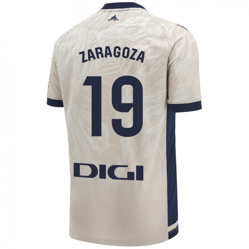 Niño Camiseta Bryan Zaragoza #19 Gris Claro 2ª Equipación 2024/25 La Camisa