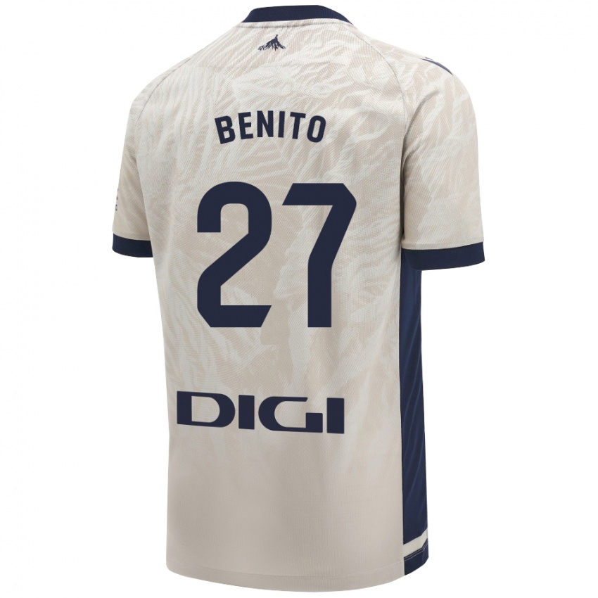 Niño Camiseta Iker Benito #27 Gris Claro 2ª Equipación 2024/25 La Camisa