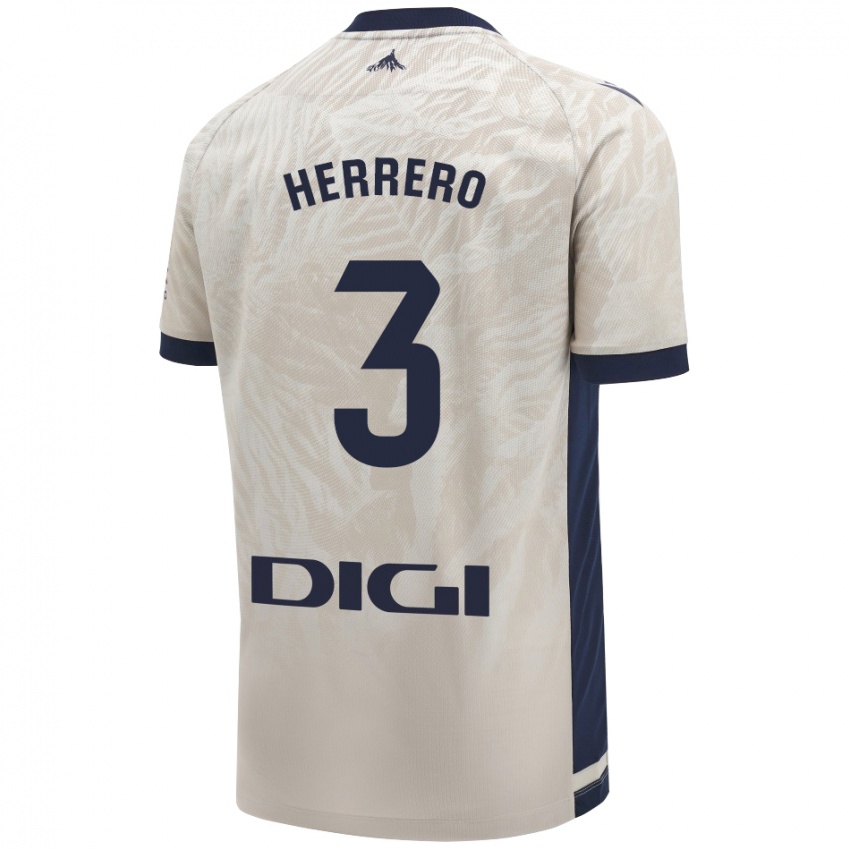 Niño Camiseta Toni Herrero #3 Gris Claro 2ª Equipación 2024/25 La Camisa