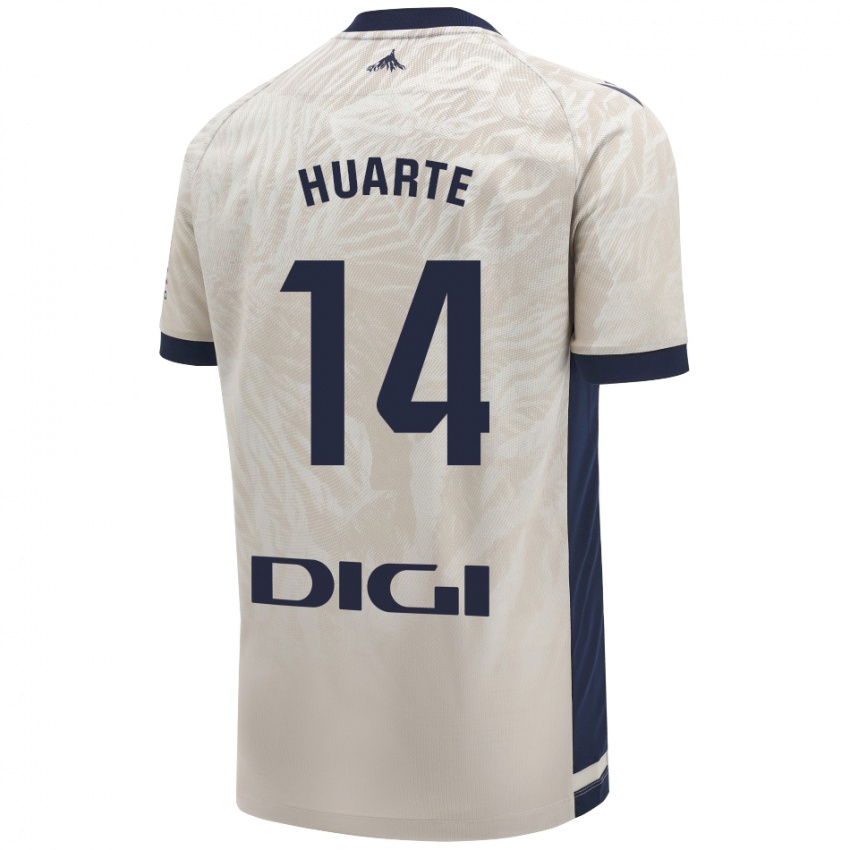 Niño Camiseta Xabi Huarte #14 Gris Claro 2ª Equipación 2024/25 La Camisa