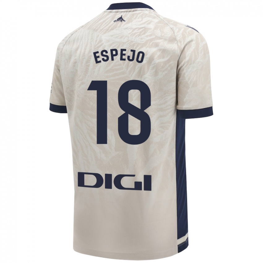 Niño Camiseta Diego Espejo #18 Gris Claro 2ª Equipación 2024/25 La Camisa