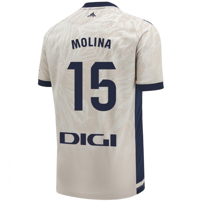 Niño Camiseta Guillem Molina #15 Gris Claro 2ª Equipación 2024/25 La Camisa