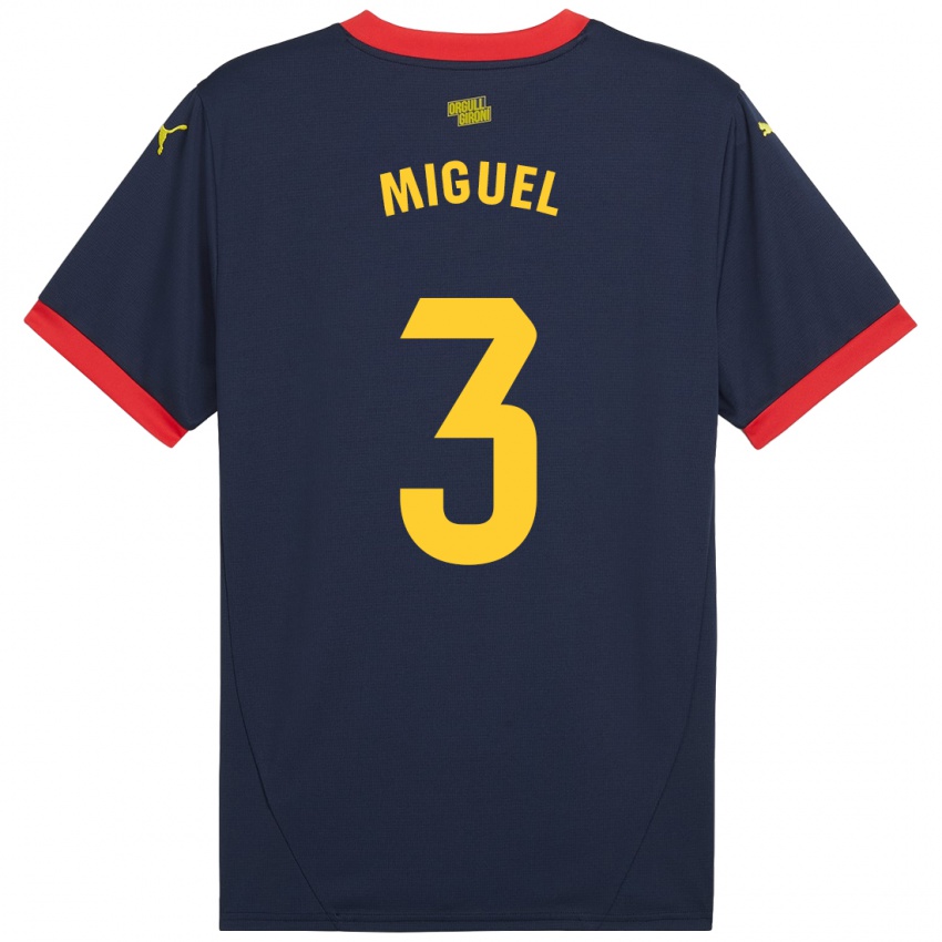 Niño Camiseta Miguel Gutierrez #3 Azul Marino Rojo 2ª Equipación 2024/25 La Camisa