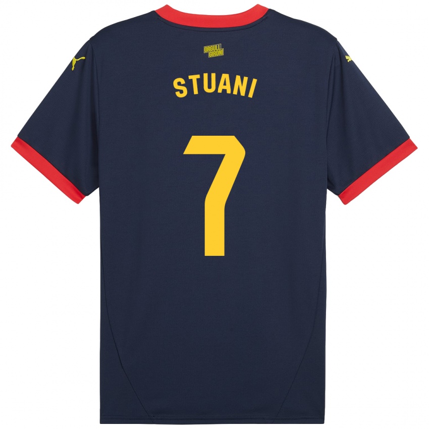 Niño Camiseta Cristhian Stuani #7 Azul Marino Rojo 2ª Equipación 2024/25 La Camisa