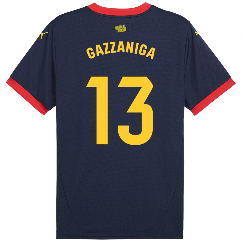 Niño Camiseta Paulo Gazzaniga #13 Azul Marino Rojo 2ª Equipación 2024/25 La Camisa