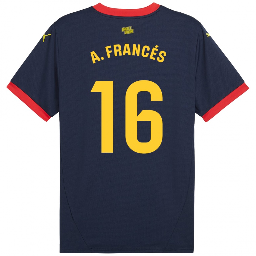 Niño Camiseta Alejandro Francés #16 Azul Marino Rojo 2ª Equipación 2024/25 La Camisa