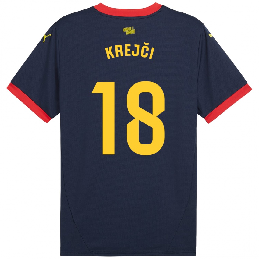 Niño Camiseta Ladislav Krejci #18 Azul Marino Rojo 2ª Equipación 2024/25 La Camisa