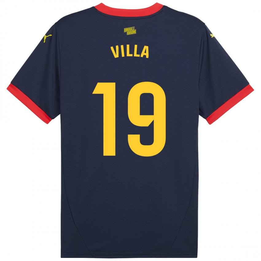 Niño Camiseta Toni Villa #19 Azul Marino Rojo 2ª Equipación 2024/25 La Camisa