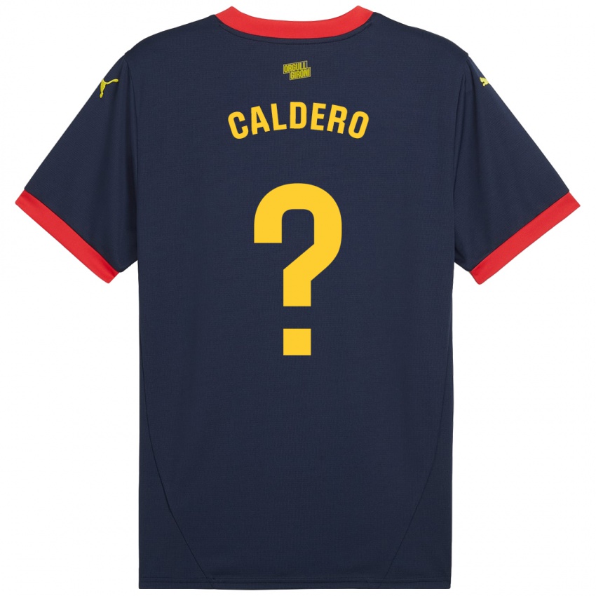 Niño Camiseta Nil Caldero #0 Azul Marino Rojo 2ª Equipación 2024/25 La Camisa