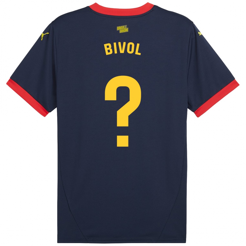 Niño Camiseta Victor Bivol #0 Azul Marino Rojo 2ª Equipación 2024/25 La Camisa