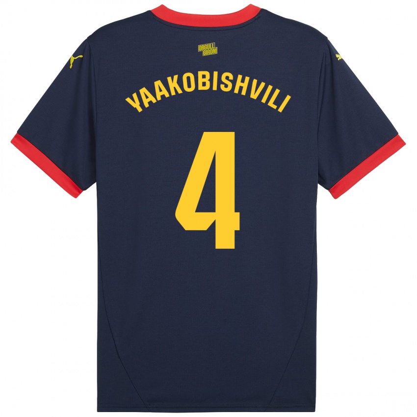 Niño Camiseta Antal Yaakobishvili #4 Azul Marino Rojo 2ª Equipación 2024/25 La Camisa