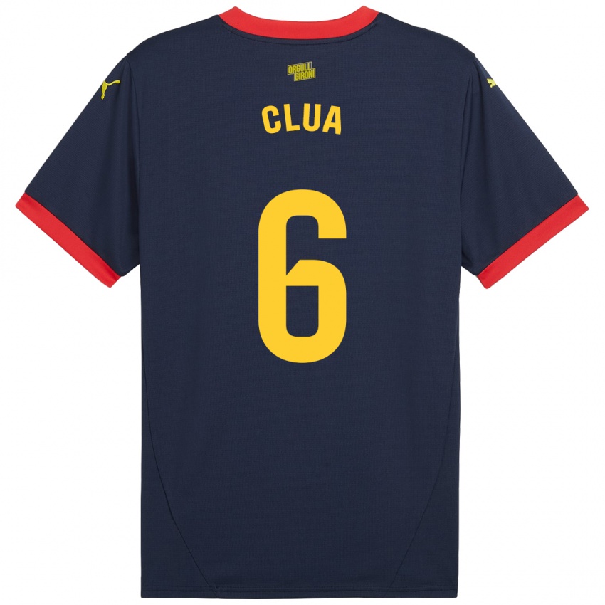 Niño Camiseta Silvi Clua #6 Azul Marino Rojo 2ª Equipación 2024/25 La Camisa