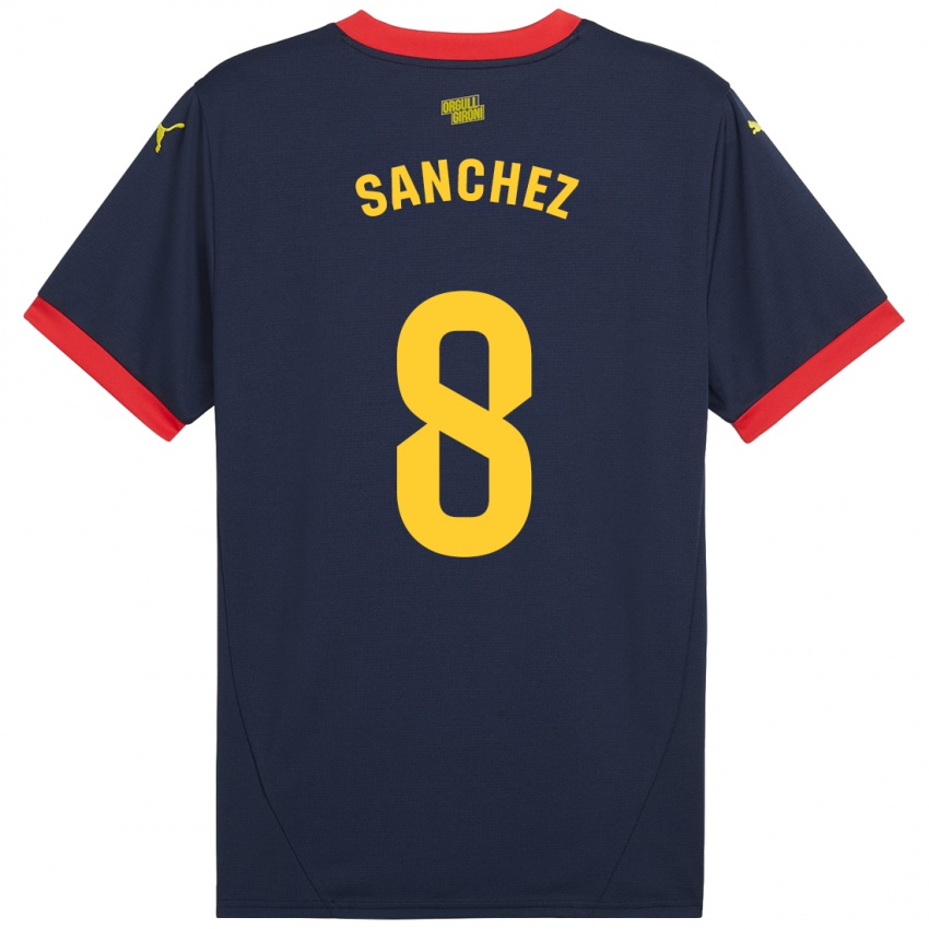 Niño Camiseta Miguel Ángel Sánchez #8 Azul Marino Rojo 2ª Equipación 2024/25 La Camisa