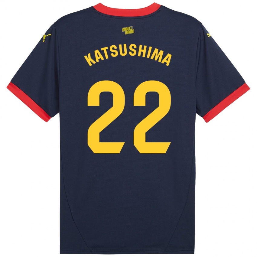 Niño Camiseta Shinnosuke Katsushima #22 Azul Marino Rojo 2ª Equipación 2024/25 La Camisa