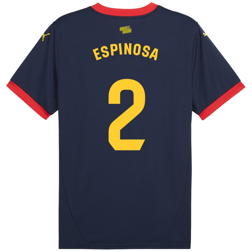 Niño Camiseta Bernardo Espinosa #2 Azul Marino Rojo 2ª Equipación 2024/25 La Camisa