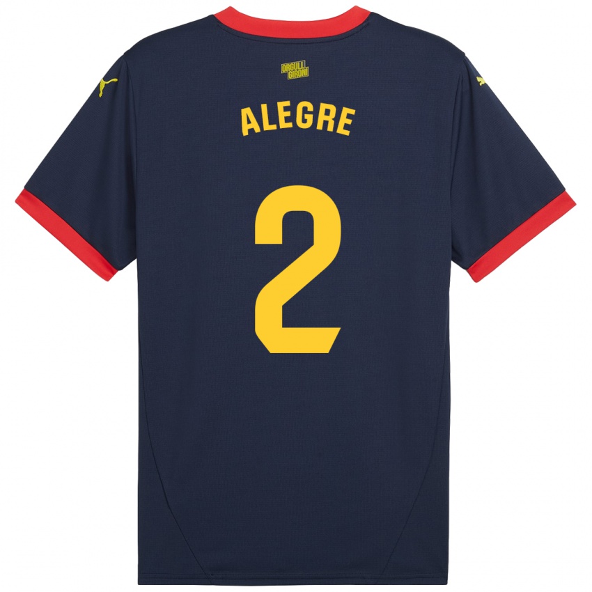 Niño Camiseta Marc Alegre #2 Azul Marino Rojo 2ª Equipación 2024/25 La Camisa