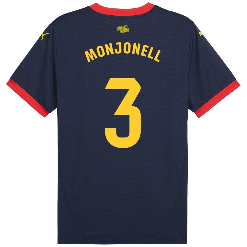 Niño Camiseta Eric Monjonell #3 Azul Marino Rojo 2ª Equipación 2024/25 La Camisa