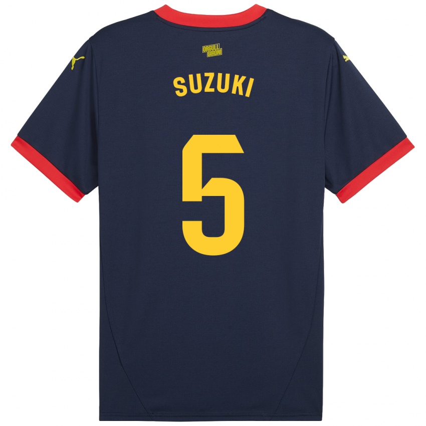 Niño Camiseta Wadi Ibrahim Suzuki #5 Azul Marino Rojo 2ª Equipación 2024/25 La Camisa