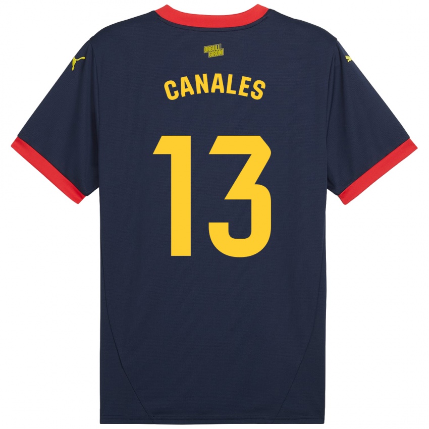 Niño Camiseta Juanvi Canales #13 Azul Marino Rojo 2ª Equipación 2024/25 La Camisa