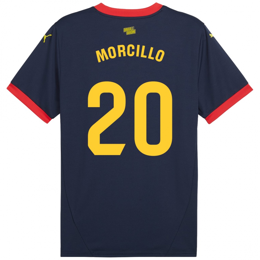 Niño Camiseta Luis Morcillo #20 Azul Marino Rojo 2ª Equipación 2024/25 La Camisa