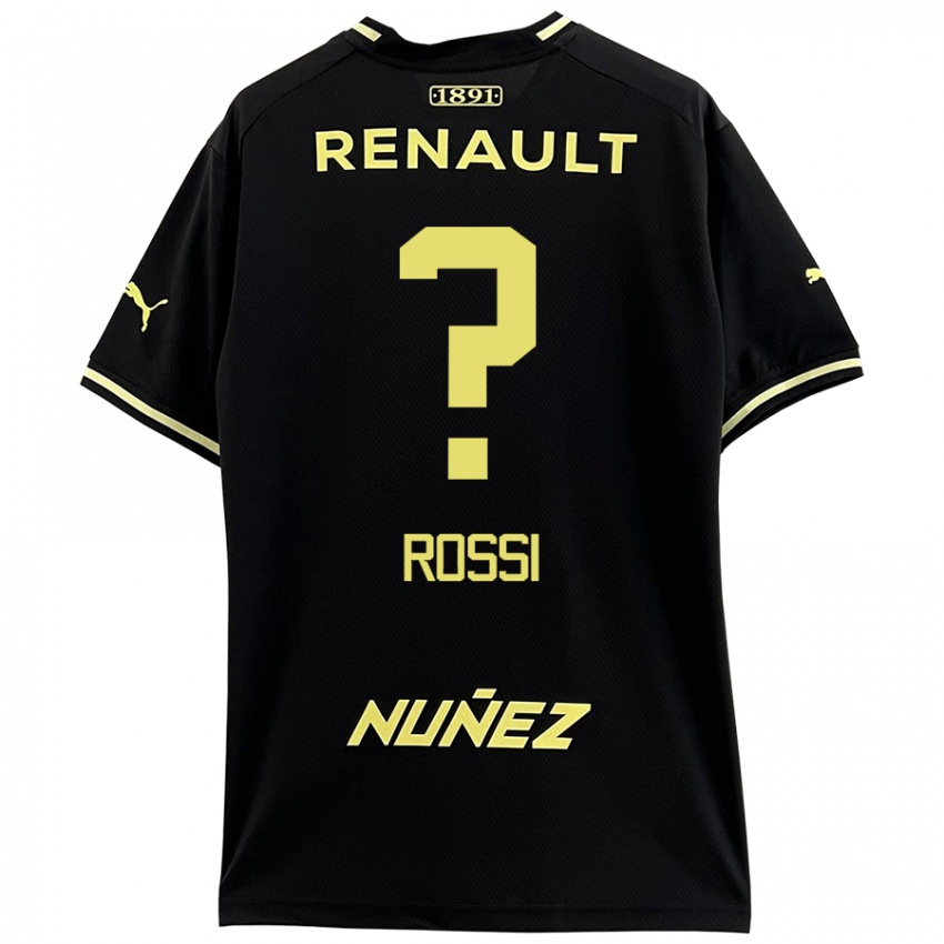 Niño Camiseta Nicolás Rossi #0 Negro Amarillo 2ª Equipación 2024/25 La Camisa